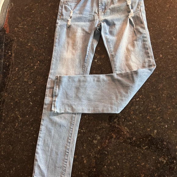 7 For All Mankind jeans Slimmy Boys size 8 stonewash light distressed - Picture 3 of 3